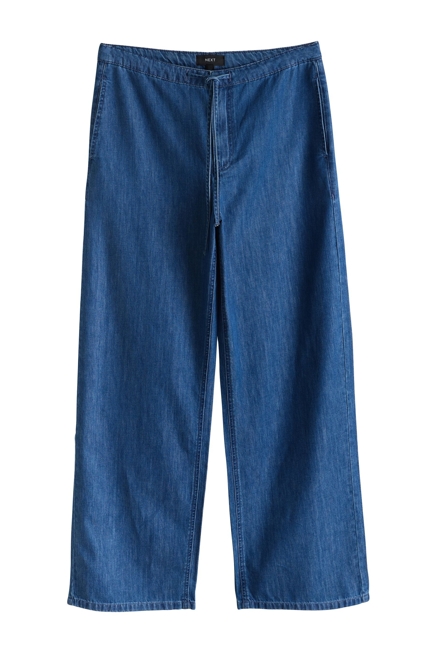 Weite Jeans Jogginghose mit weitem Bein, Tasche und Herzdetail