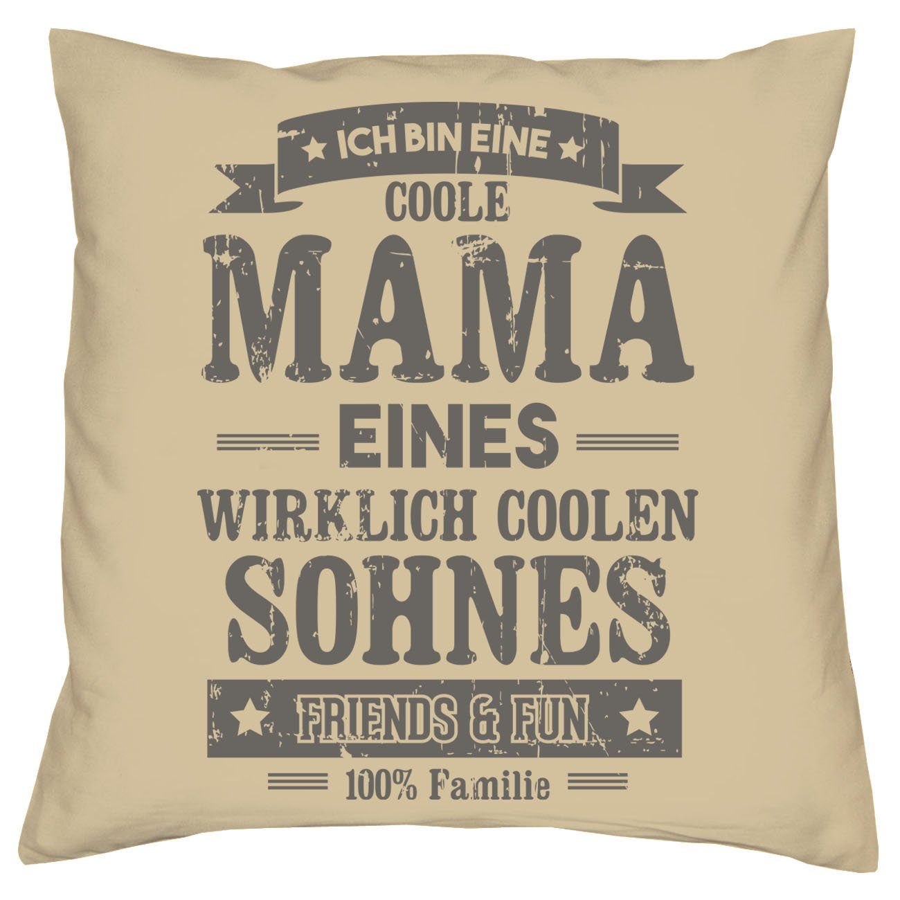 Geschenkidee Sohnes Sleep, & Kissen Dekokissen Soreso® eines Mama beige Weihnachtsgeschenk Sprüche Coole Socken