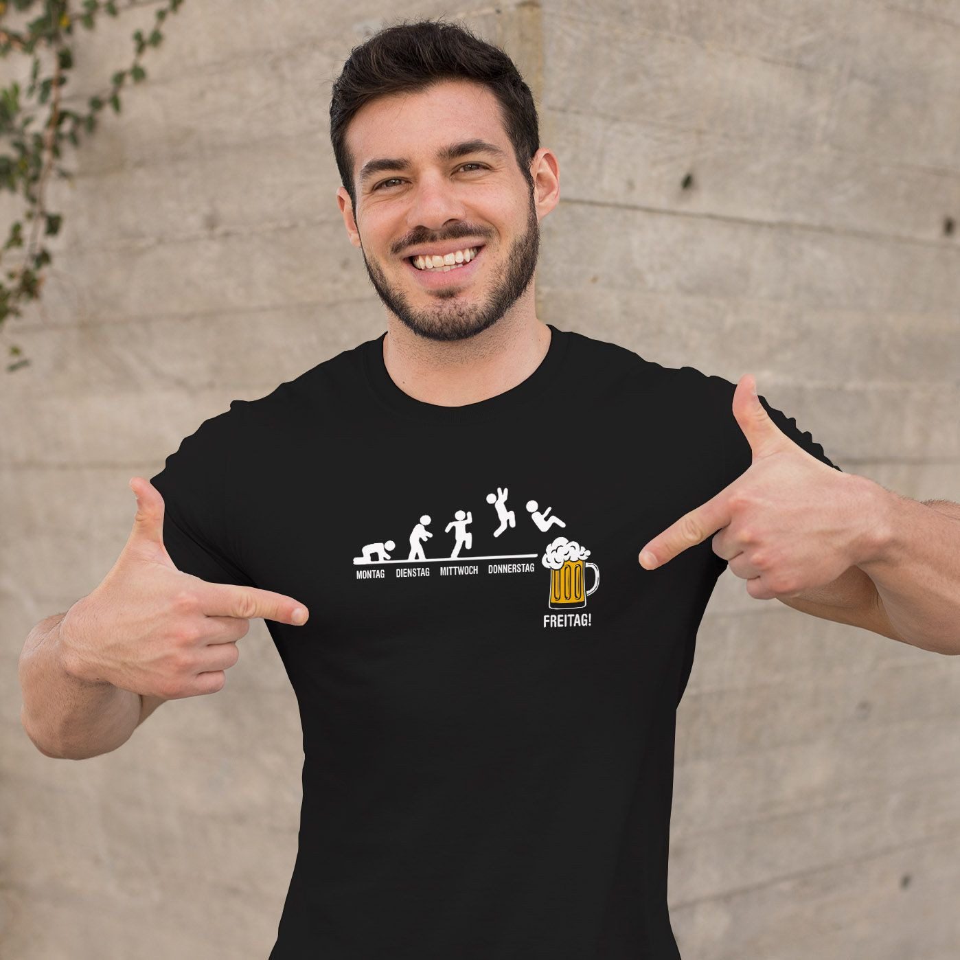 MoonWorks Print-Shirt Herren T-Shirt Bier Alkohol Saufen Bierglas, Grafik, Aufdruck mit Print