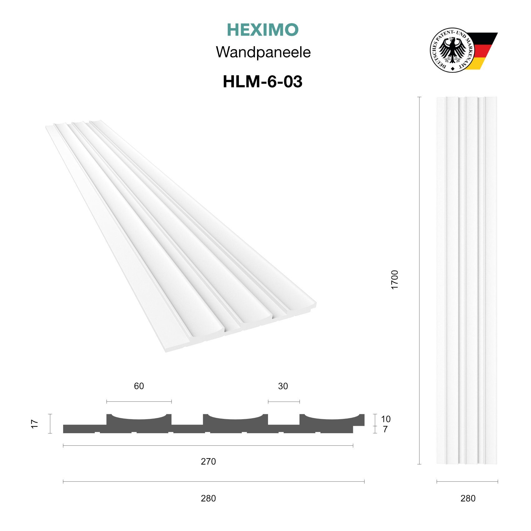 HEXIMO Wanddekoobjekt HLM-6-03 (Lamellenwand (1.84 m) günstig online kaufen