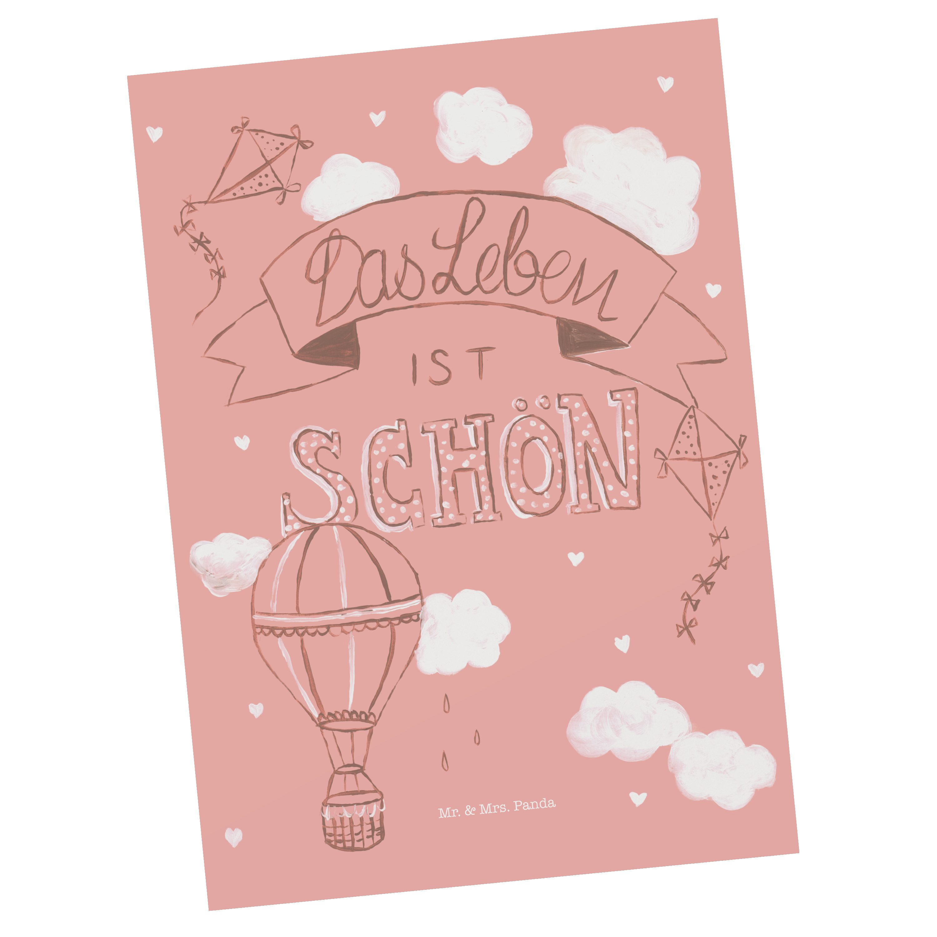 Das Postkarte Heißluftballons Geschenk, Mrs. - schön Leben ist Mr. Frühlings & Dekoration, Panda