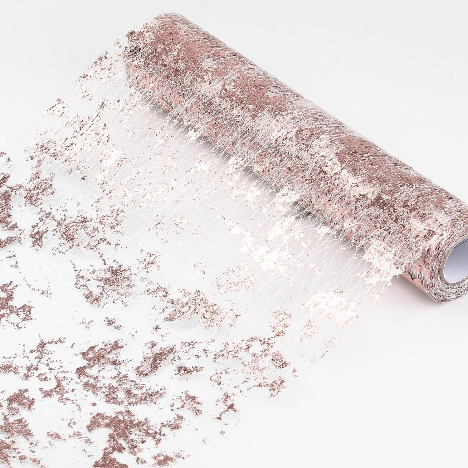LuxusKollektion Tischband Tischläufer Roségold Metallic 28cm x 10m