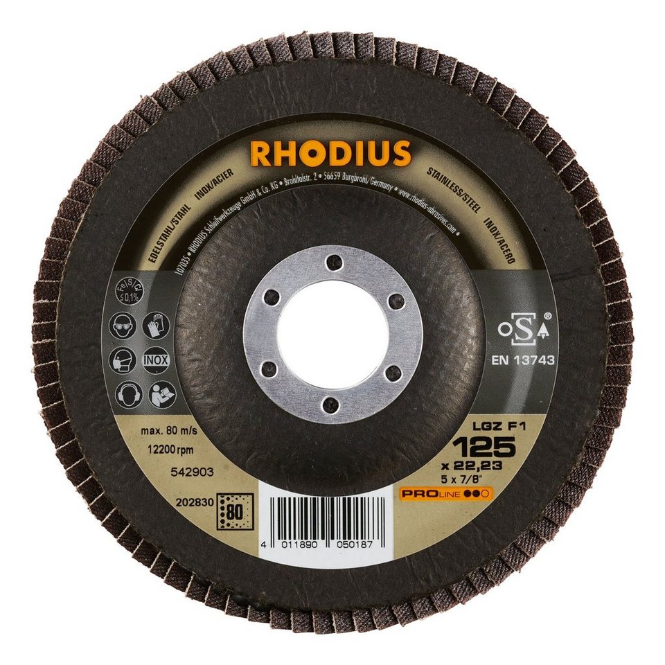 Thumbnail - Rhodius Schleifscheibe PROline LS, PROline LGZ F1 Lamellenschleifscheibe - 125 x 22,23 mm