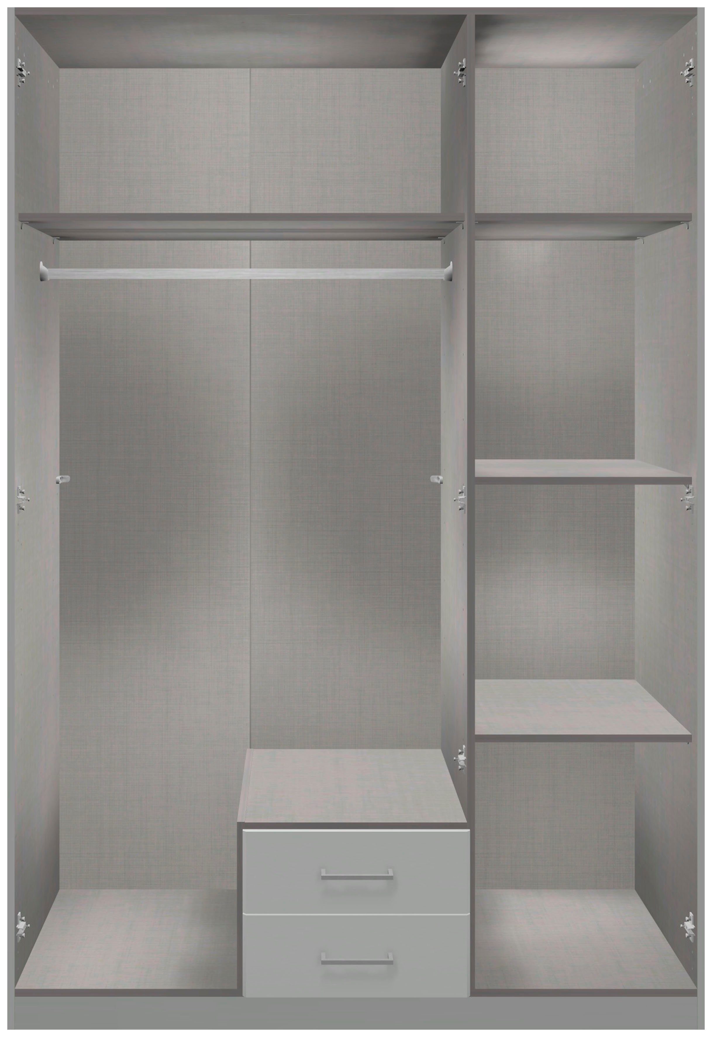 Wimex Drehtürenschrank Lübeck Akustiklamellen Optik, mit Spiegeltüren, 135 oder 180cm breit