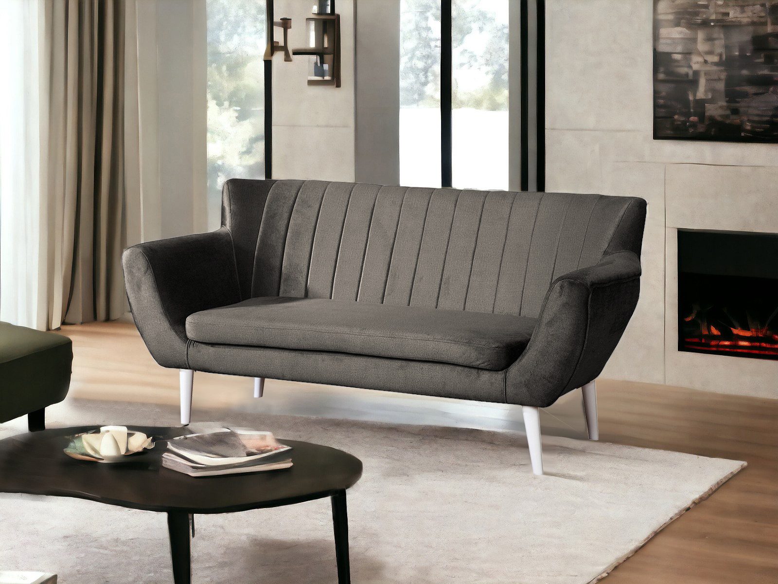 Compleo 2-Sitzer Sofa mit hohen Beinen, günstig online kaufen