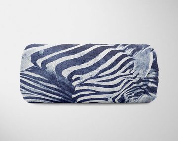 Sinus Art Handtücher Handtuch Strandhandtuch Saunatuch Kuscheldecke SplashArt Tier Serie Kunstvoll Zebra II Mo, Baumwolle-Polyester-Mix (1-St), Handtuch