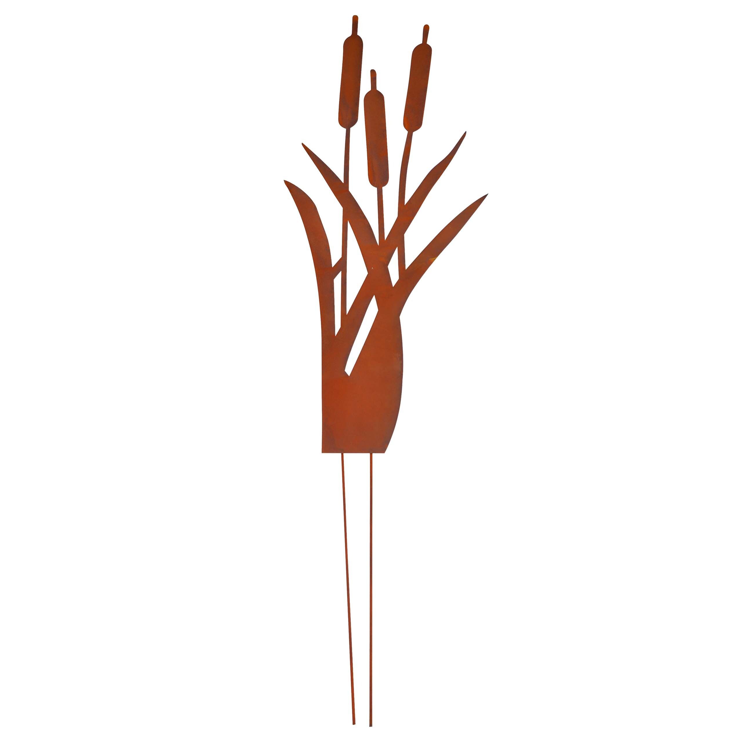 relaxdays Gartenstecker Schilf