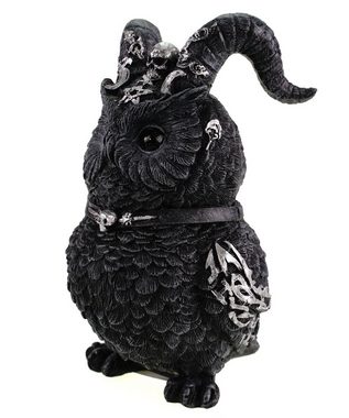 Kremers Schatzkiste Dekofigur Baphomet Eule Schwarz / Silber 16cm Dekofigur Polyresin Okkult Gothic