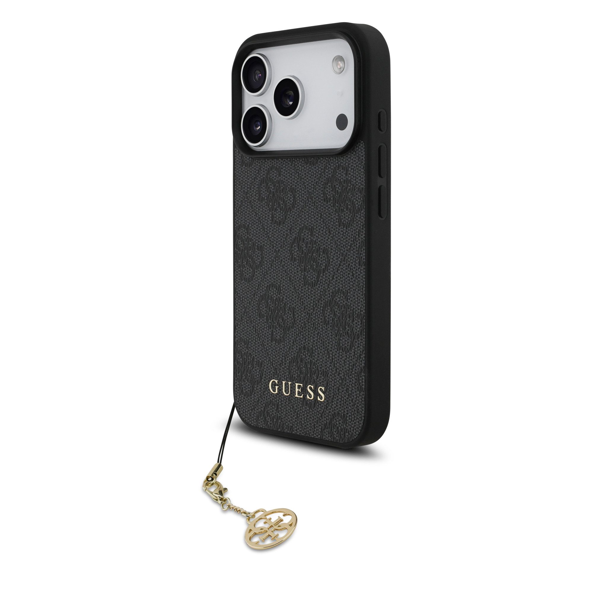 Guess Handyhülle GUESS Case für iPhone 17 Pro Charm Anhänger Handyhülle Cover Schwarz