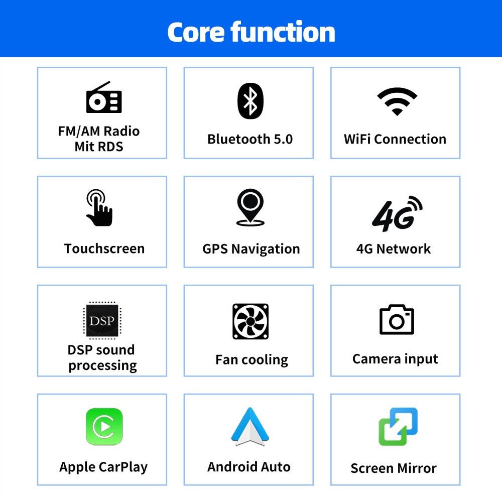 ESSGOO 6+128G DAB Android15 Autoradio für Ford Transit Tourneo Custom CarPlay Autoradio (RDS, 6GB+128GB, 4G LTE, FM, AM, DAB+ (optional), Carplay Android Auto Bluetooth EQ USB GPS Navi WIFI Touchscreen)