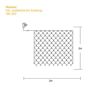 STAR TRADING LED Dekolicht LED Lichternetz Shigo, warmweiß, outdoor, 2x2m, LED Lichternetz Shigo, warmweiß, outdoor, 2x2m