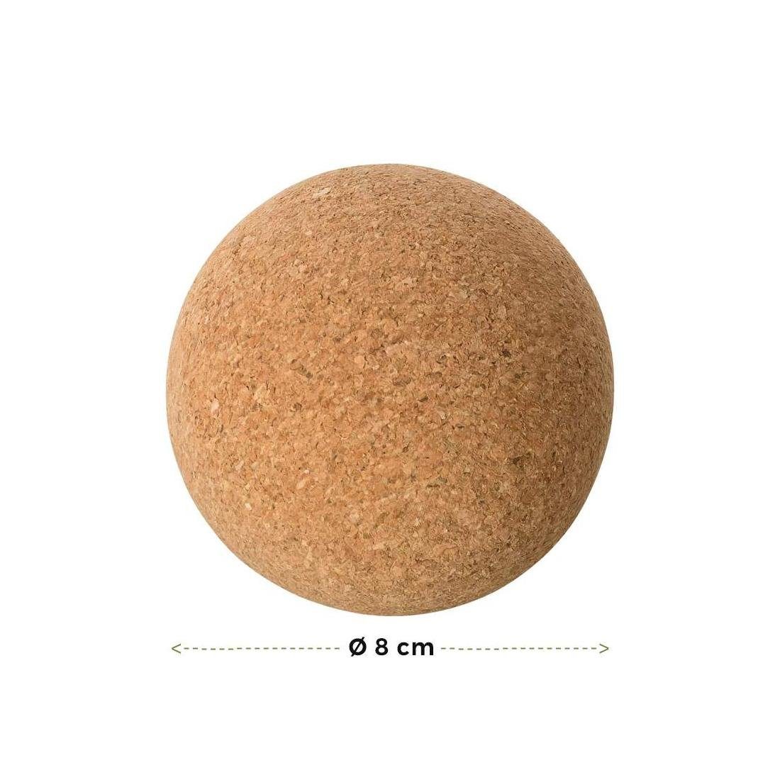 Kork-Deko.de Massageball Faszienball aus Presskork, Ø 80 mm – Massageball
