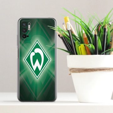DeinDesign Handyhülle SV Werder Bremen Offizielles Lizenzprodukt Wappen Werder Bremen Laser, Xiaomi Redmi Note 10 5G Silikon Hülle Bumper Case Handy Schutzhülle
