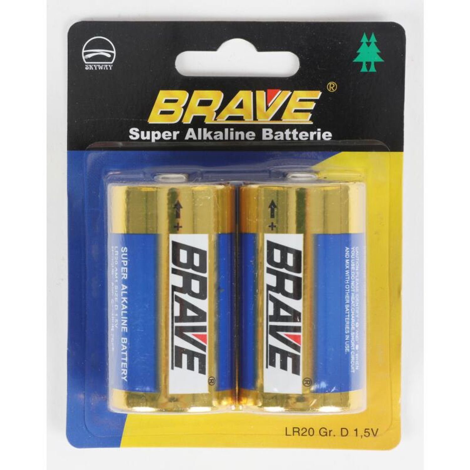 BURI 12x 2er-Set Brave Super Batterie, 1,5V Alkaline-Batterien Großpackung St) (24 LR20 Gr.D