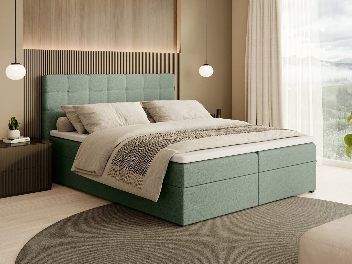 Beautysofa Boxspringbett Kontinentales mit Bettkasten TOPIQ günstig online kaufen