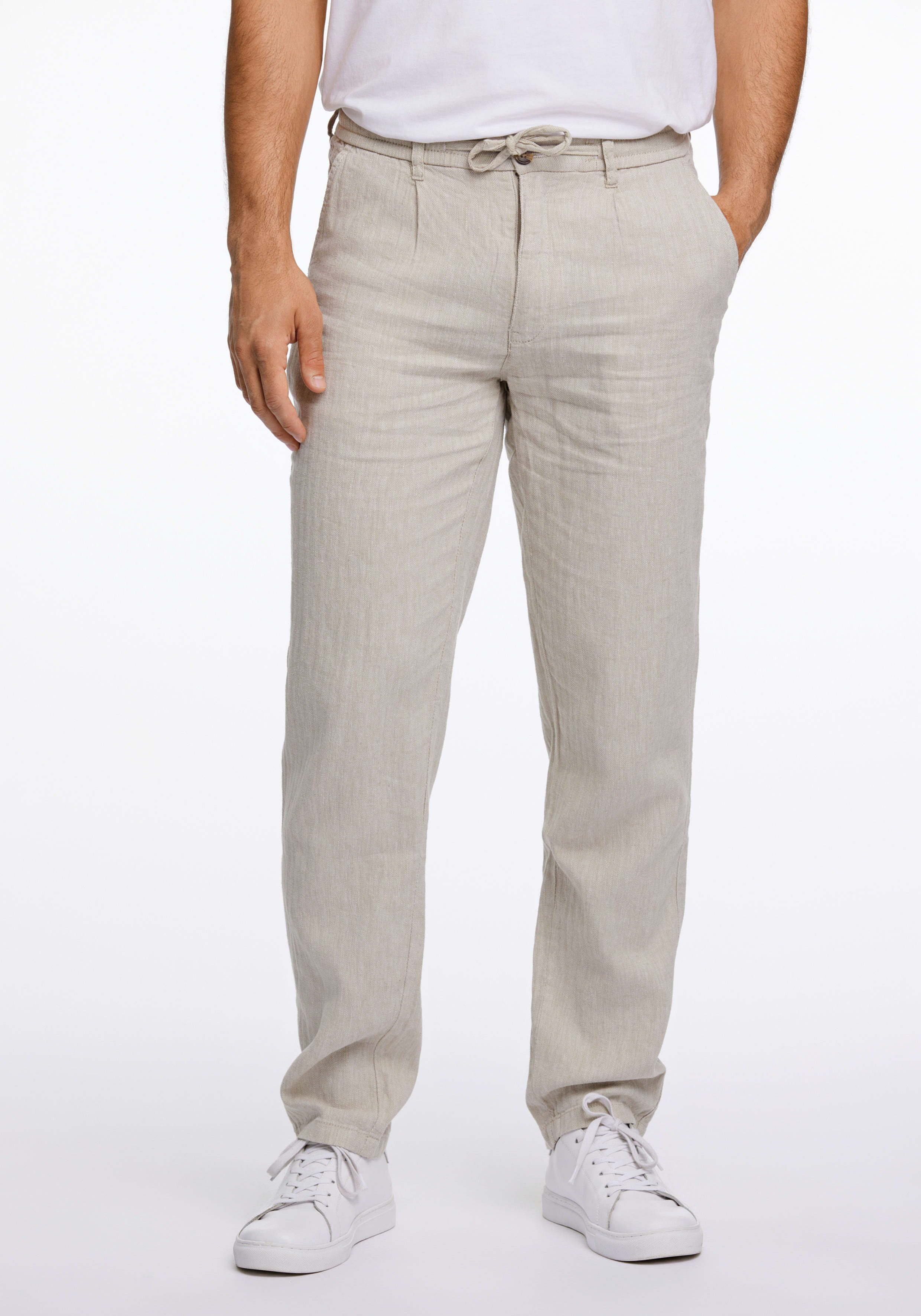 LINDBERGH Leinenhose mit Kordelzug und elastischem Bund