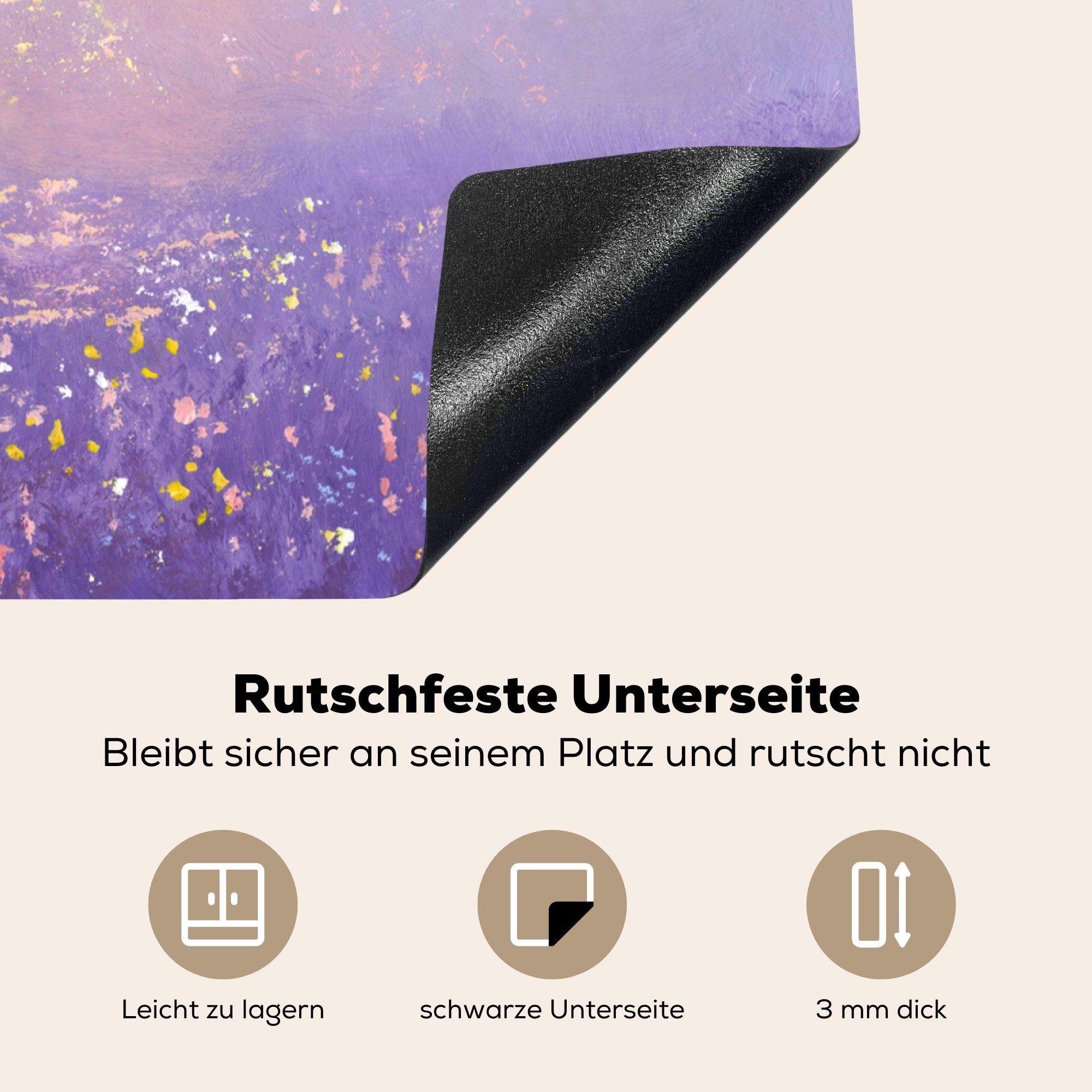 Ceranfeldabdeckung MuchoWow die Rosa, Herdblende-/Abdeckplatte Baum Vinyl, küche, - Induktionskochfeld 71x52 Schutz für Sommer (1 cm, tlg), -