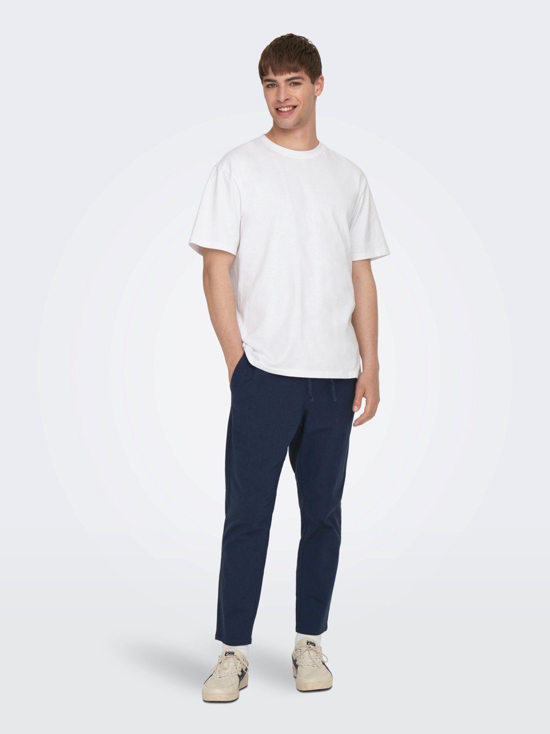 Only & Sons Herren Sweatpant ONSLINUS CROP LIN - Tapered Fit günstig online kaufen