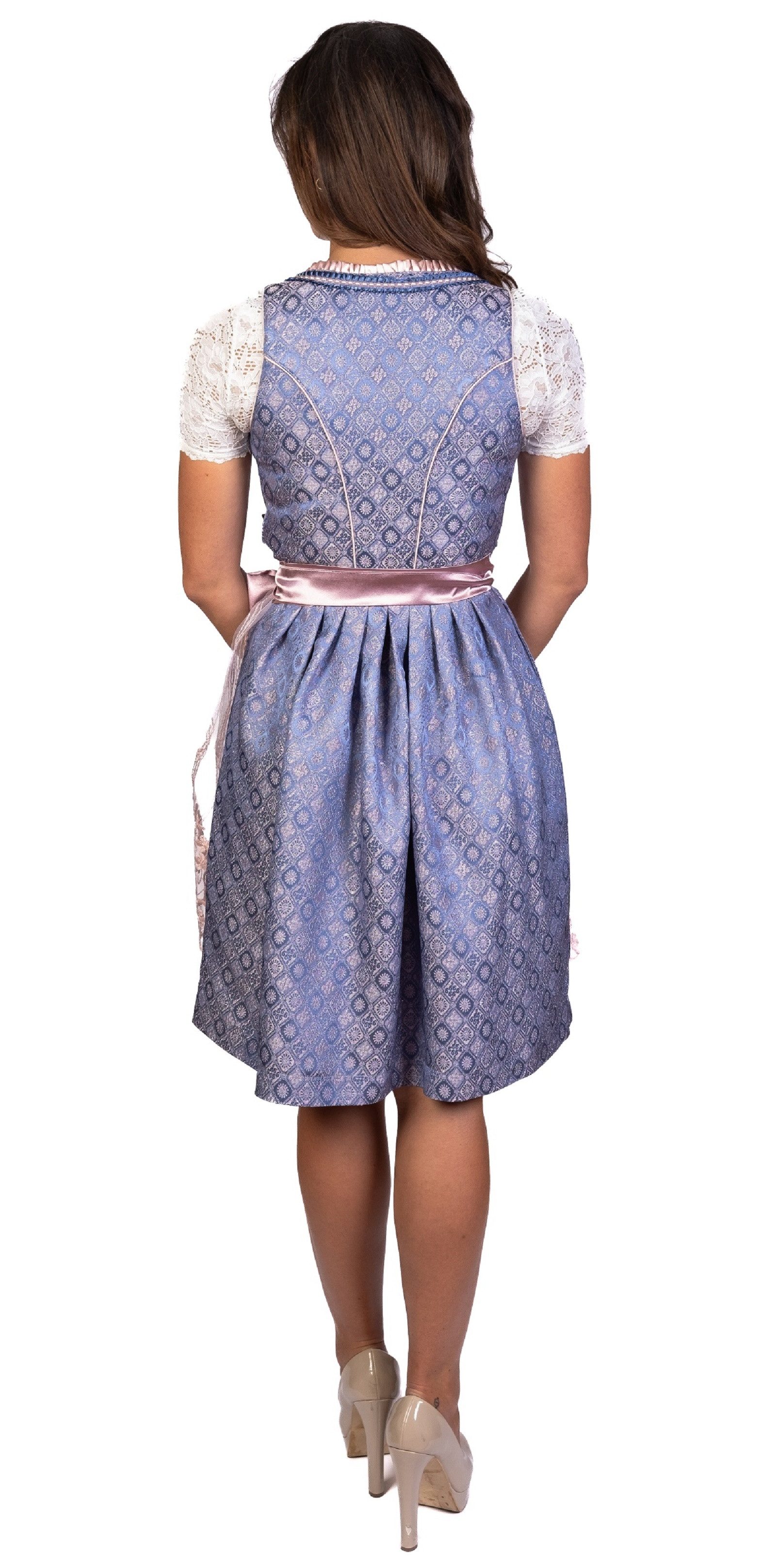 Trachtl Dirndl Trachtl - Midi Dirndl Alissa 2.Tlg Blau/Rosa 40 – Bild 2 von 3