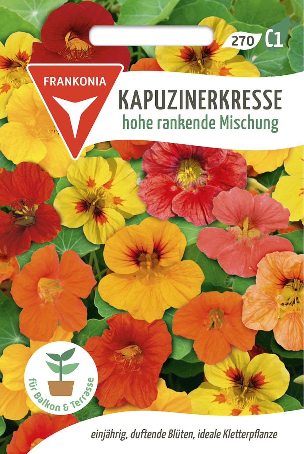 FRANKONIA Blumensamen Kapuzinerkresse, hohe rankende Mischung - Saatgut Samen, Tropaeolum majus