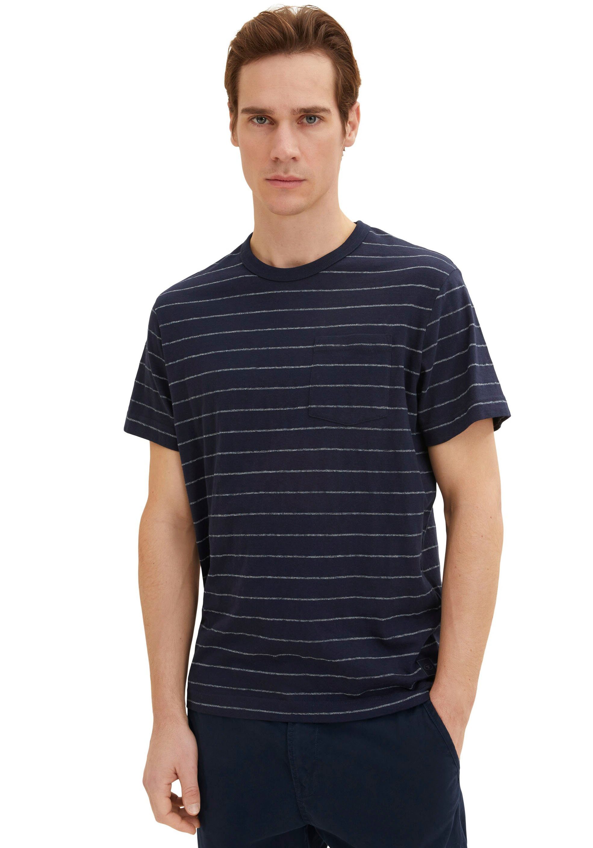Tom T-Shirt, mit von Tailor TOM aus Baumwolle Brusttasche TAILOR T-Shirt