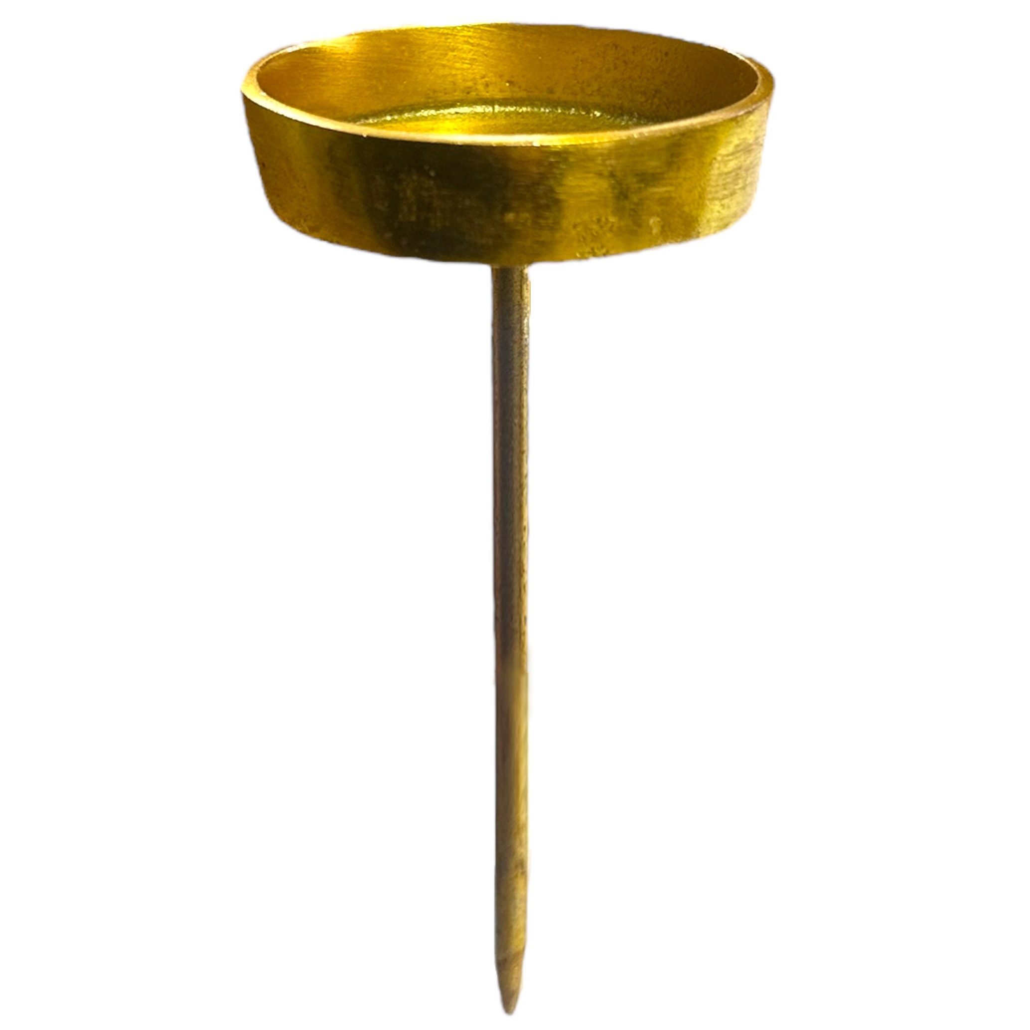 naninoa GmbH Adventsleuchter Aluminium Kerzenpick 4er Set, Kerzenhalter Kerzenteller Ø 6,5cm Gold