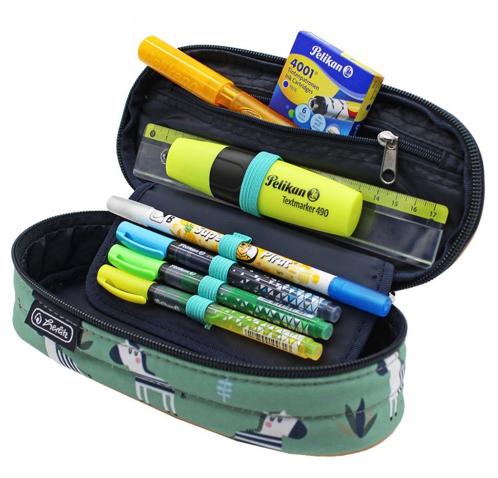 Thumbnail - Herlitz Federtasche Herlitz Faulenzer Etui Crazy Zebra gefüllt, (9-tlg)