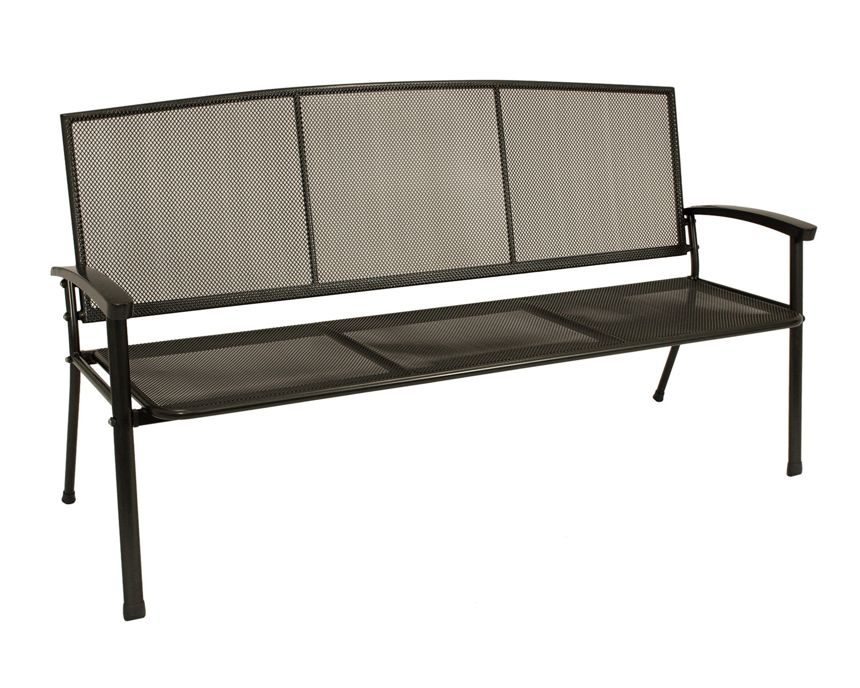 TPFGarden Gartenbank Roma (Hochwertige Outdoor Gartenbank, 1-St., Sitzbank Outdoor Gartenbank Metall 3-Sitzer), aus massivem Streckmetall - Hochwertige Verarbeitung - Farbe Eisengrau
