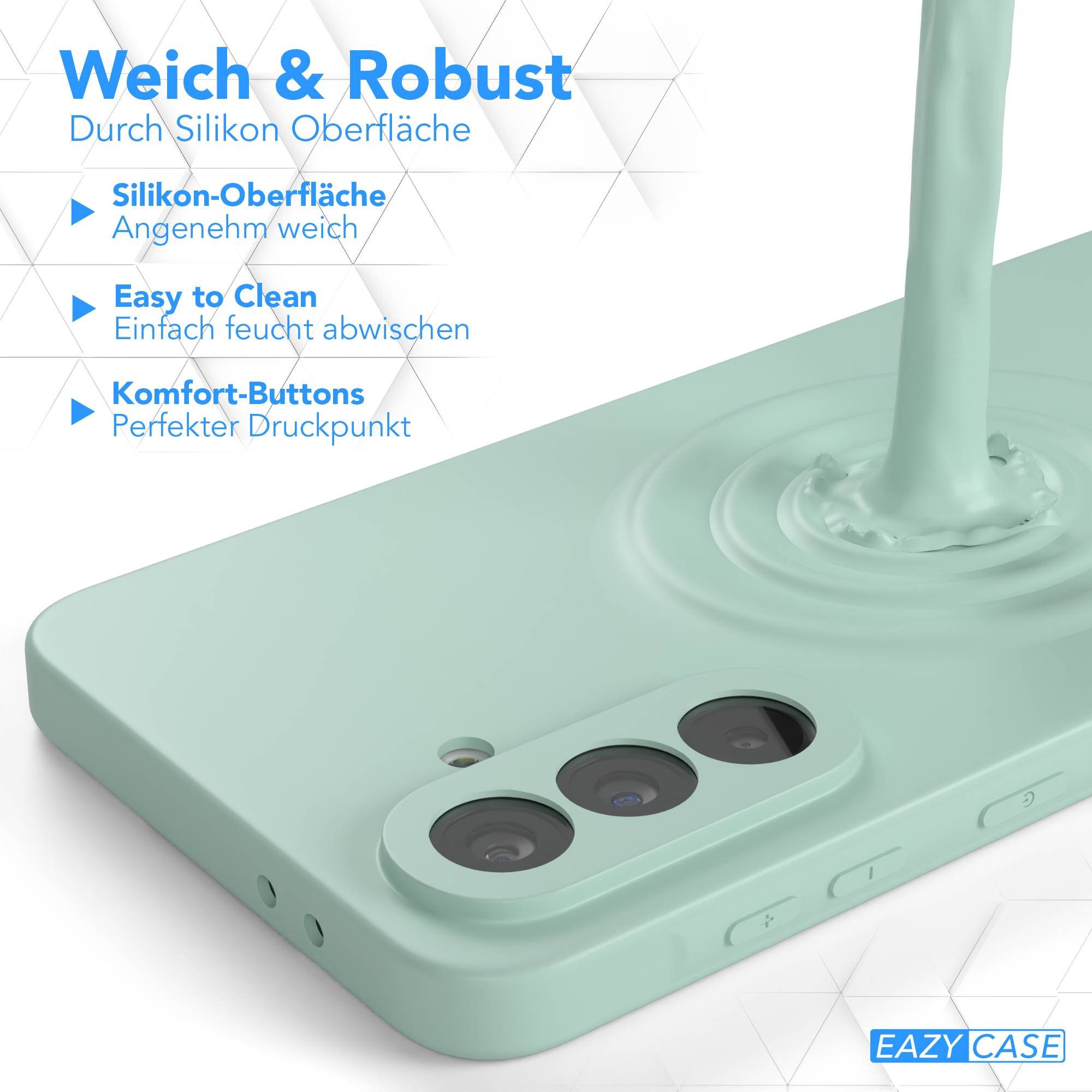 EAZY CASE Handyhülle für Samsung Galaxy A56 Hülle Silikon 6,7 Zoll, Hülle Silikon kratzfest Smart Slimcover Bumper Case Etui Mint Grün – Bild 5 von 5