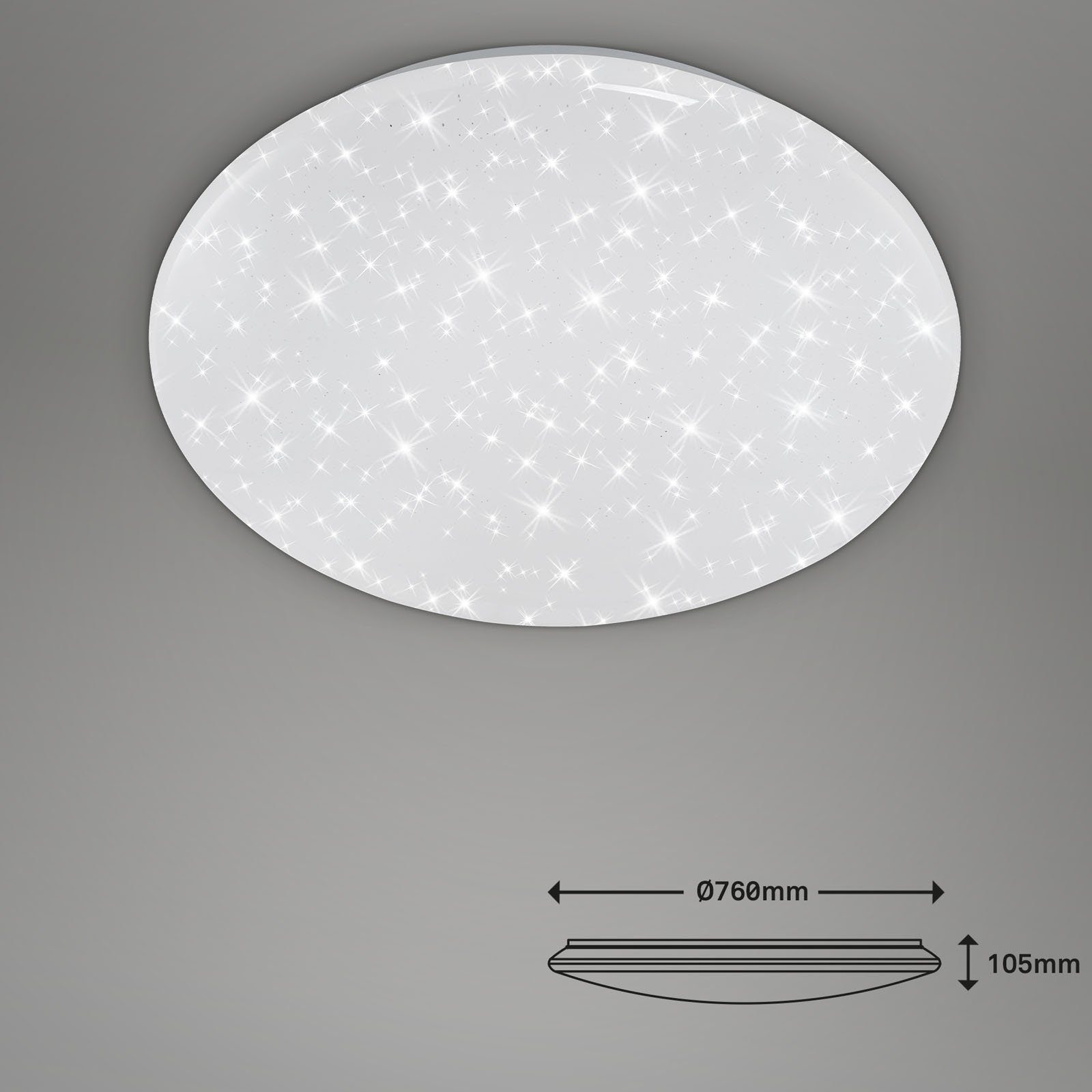 3401-016, 5800 Deckenleuchte verbaut, LED Warmweiß, LED Deckenlampe weiß, LED, Lumen, Leuchten fest Briloner