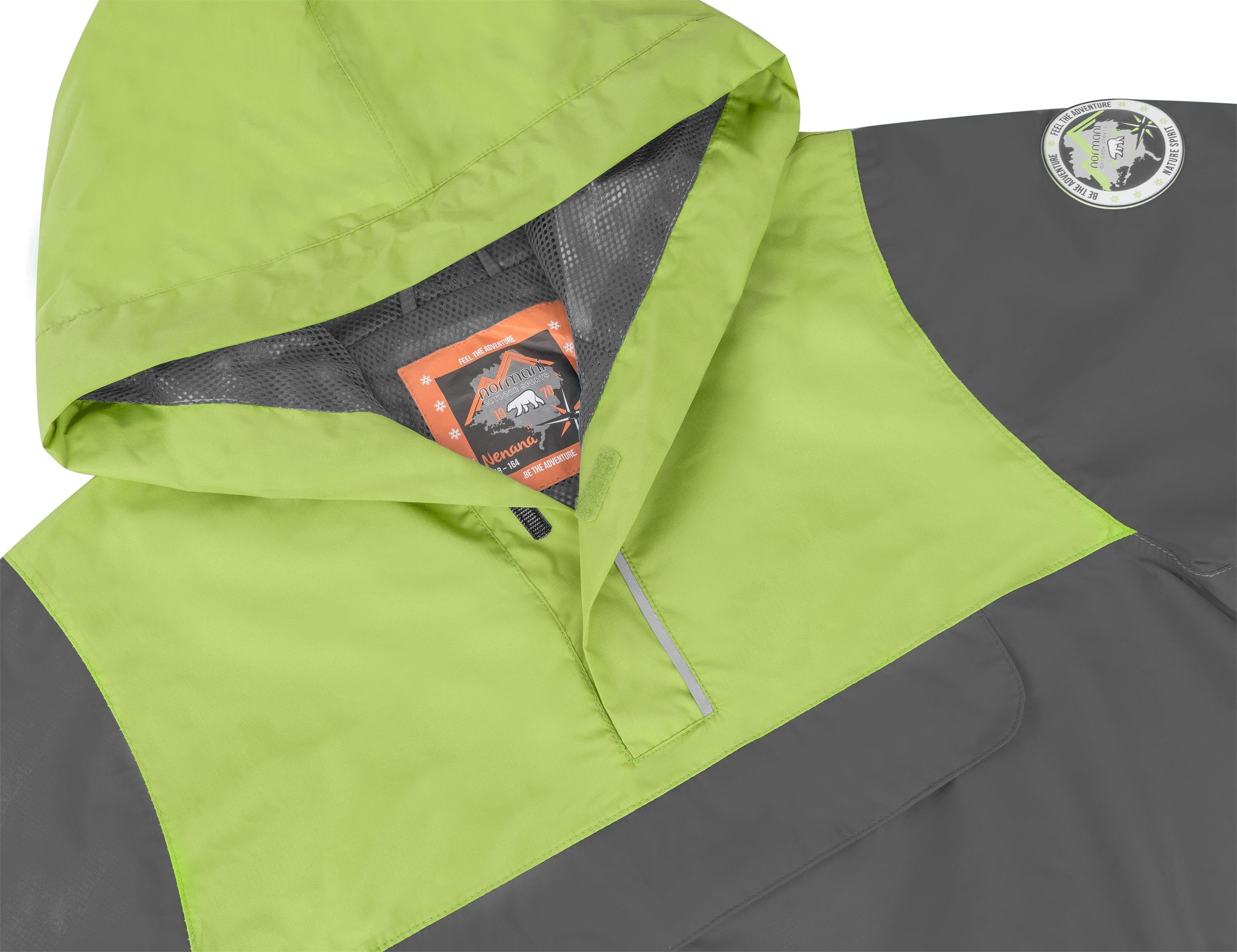 normani Windbreaker Kinder Windbreaker Nenana Unisex Sommerjacke Regenjacke mit Kapuze - wasserdichter Anorak