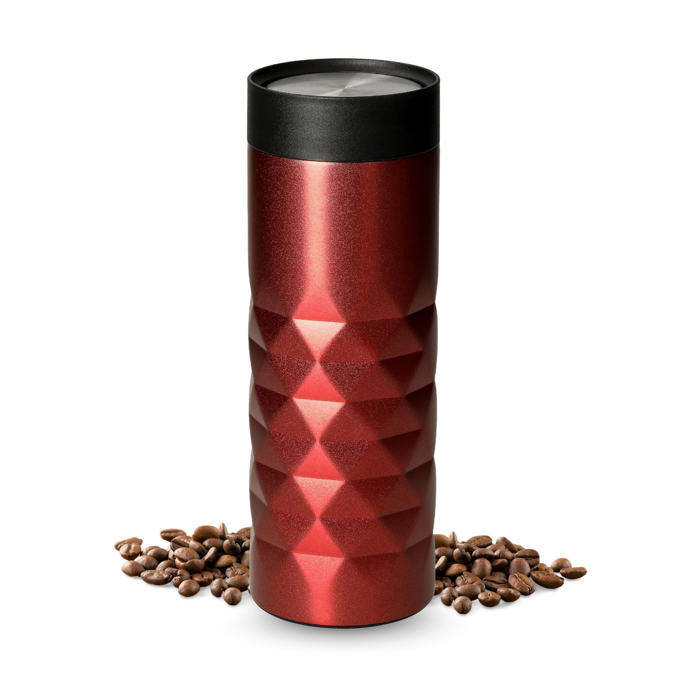 elasto Coffee-to-go-Becher Diamond 360 auslaufsicherer Thermobecher 450 ml, Kaffeebecher to go, Doppelwand, Leicht, Robust, 360 Grad Deckel