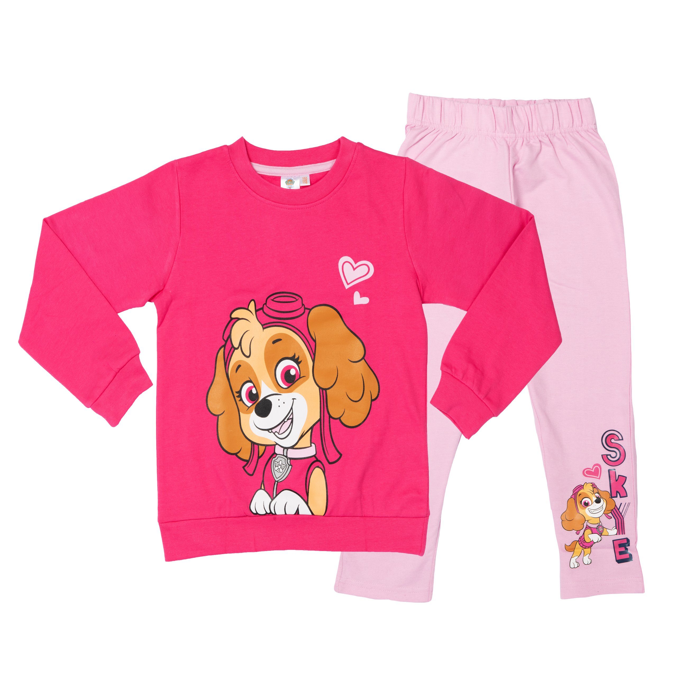 United Labels® Jogginganzug Paw Patrol - Jogginganzug - Pink/Rosa Skye Mädchen für