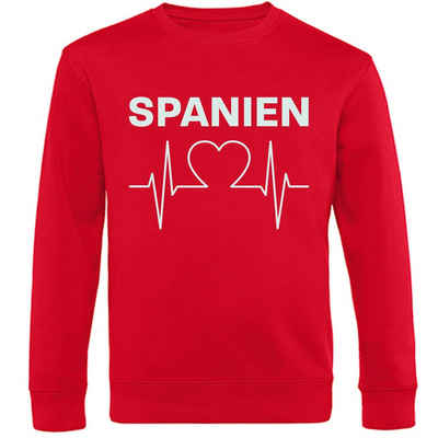 multifanshop Sweatshirt Spanien - Herzschlag - Pullover