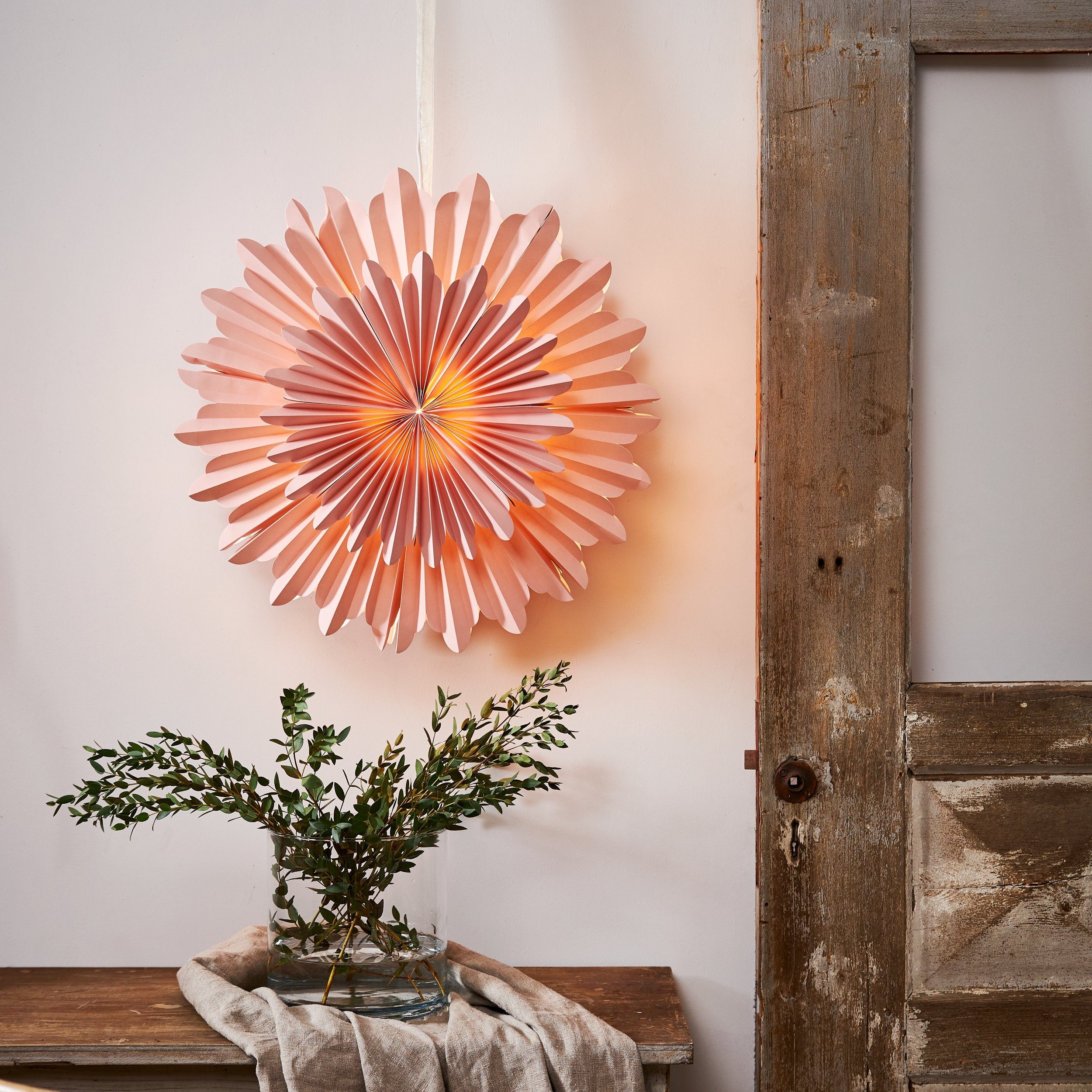 EGLO Papierstern Crystal, Weihnachtsstern für innen, Wand Deko, Ø 50 cm