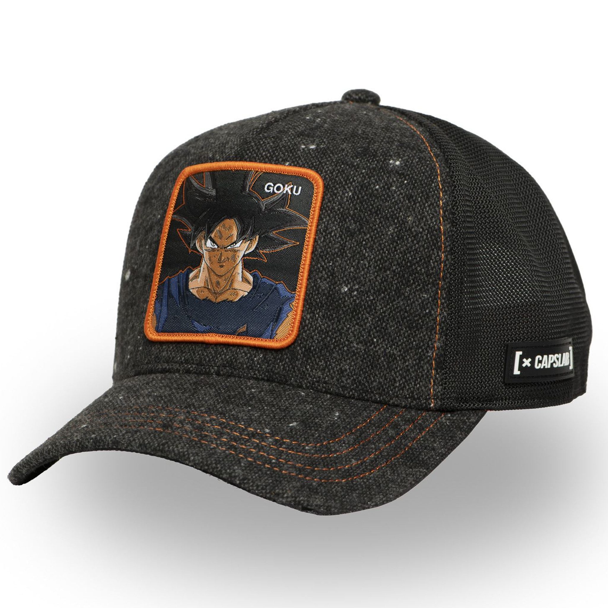 Capslab Trucker Cap CAPSLAB Trucker Cap - PREMIUM Dragon Ball GOKU SIGN - DBS Flanel Black (Basecap, Basecap, Meshcap, Trucker Kappe)