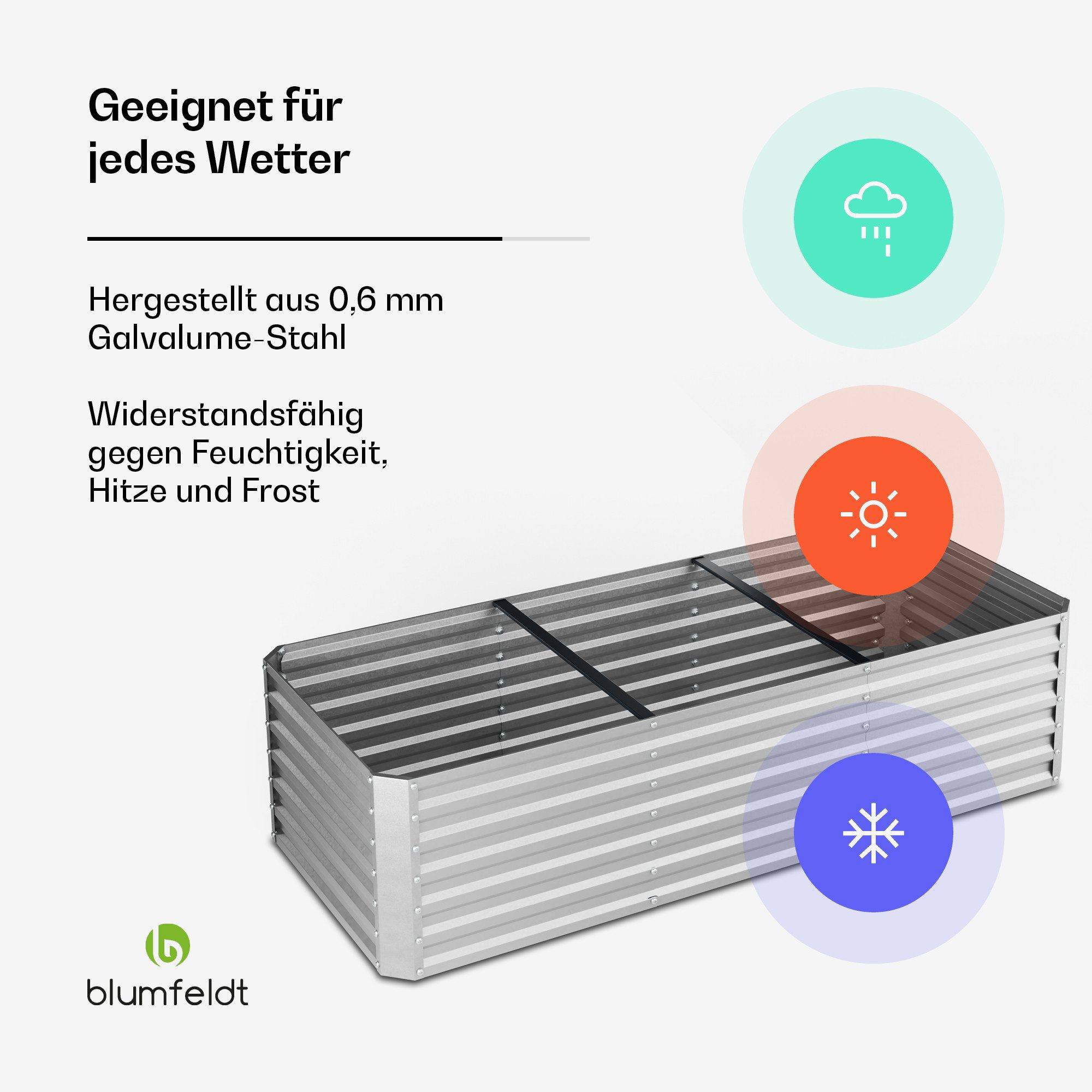 Thumbnail - blumfeldt Hochbeet High Grow Straight Hochbeet Metall 1.440 L (Set), Pflanzkübel Outdoor Balkon außen groß Stahl Garten