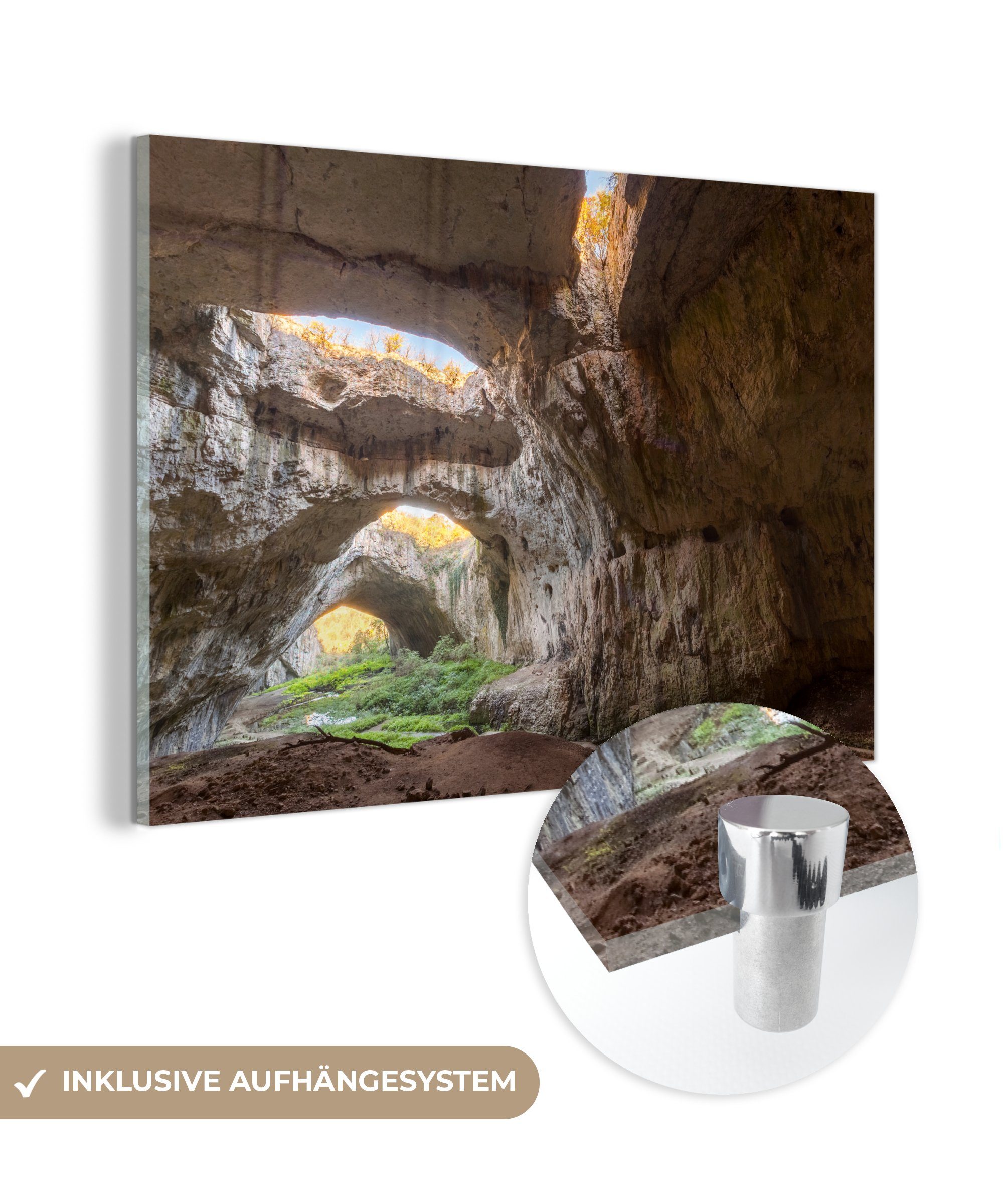 MuchoWow Acrylglasbild in Löcher (1 Devetashka-Höhle Schlafzimmer der Wohnzimmer im St), Bulgarien, Acrylglasbilder Dach &