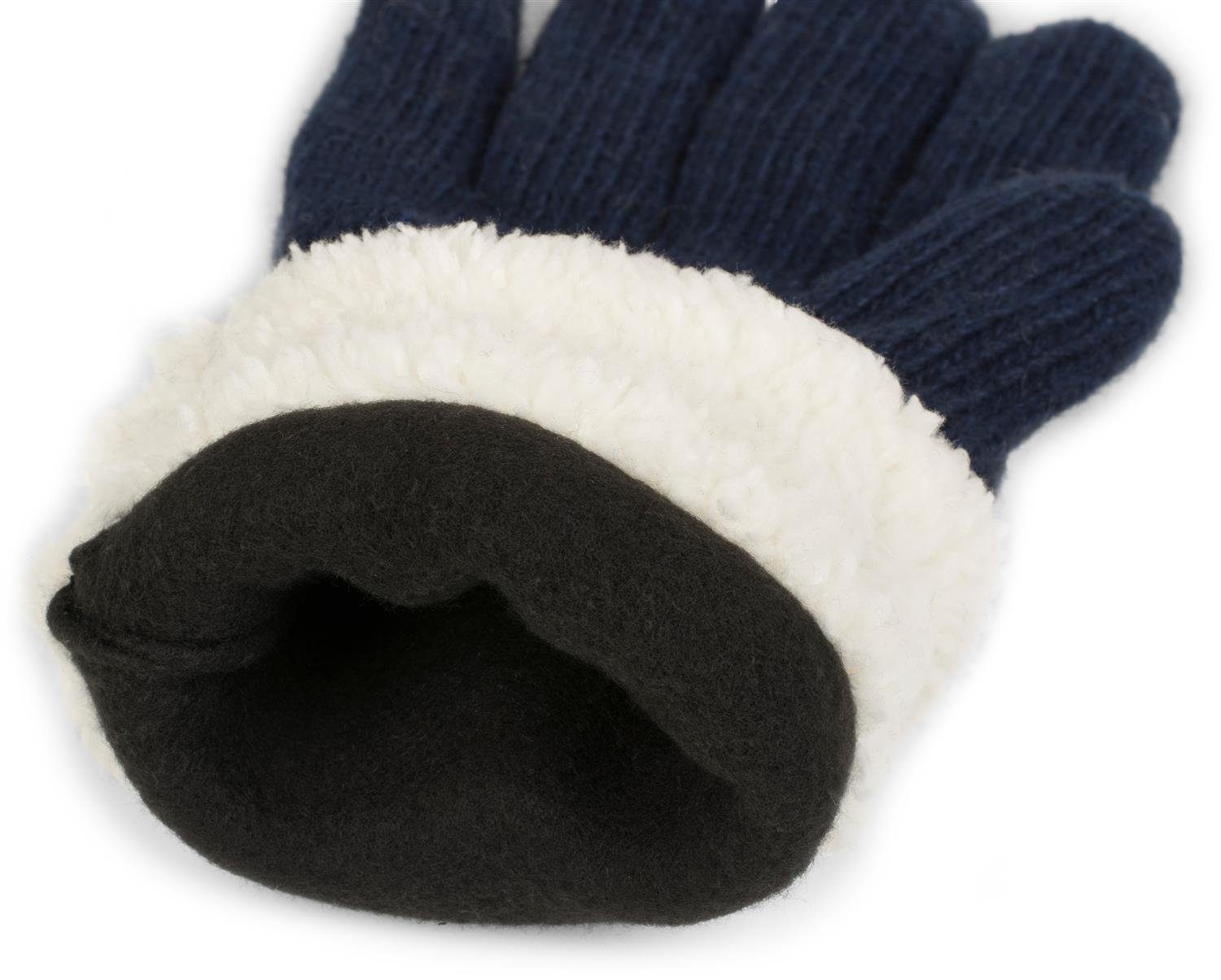 styleBREAKER Strickhandschuhe Strickhandschuhe mit Strass und Fleece (1-St)