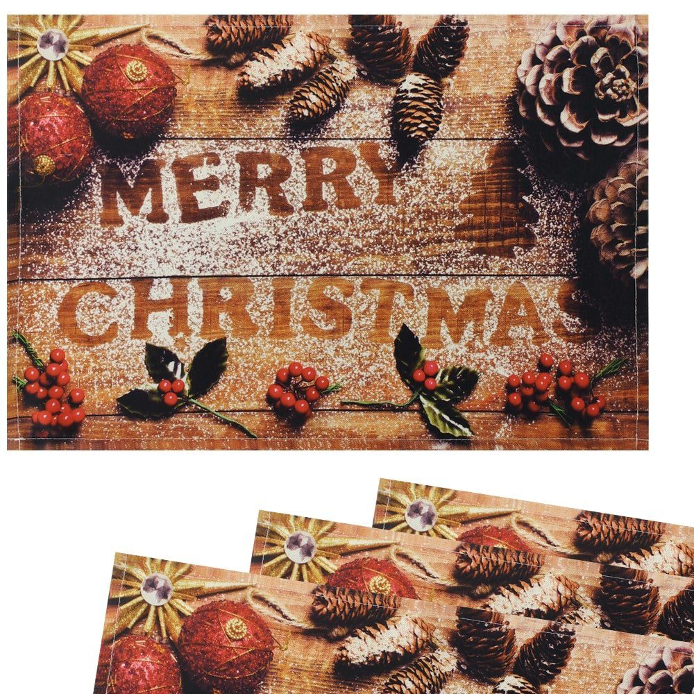 matches21 HOME & HOBBY Platzset Tischsets Platzsets Stoff CLOTH Weihnachten günstig online kaufen