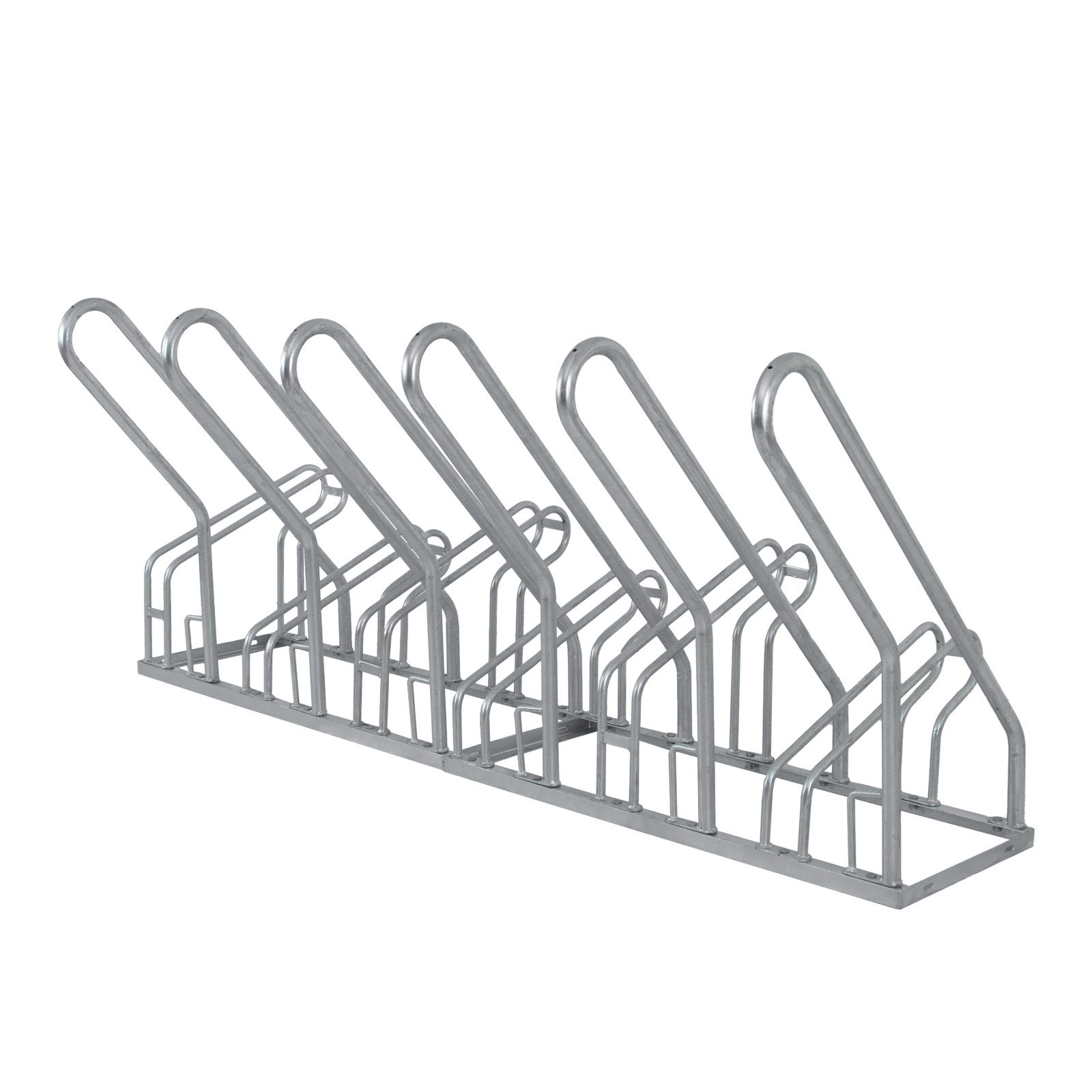 Fahrradständer für 6 Fahrräder 210x40x85 cm Stahl feuerverzinkt 2x3 höhenversetzt