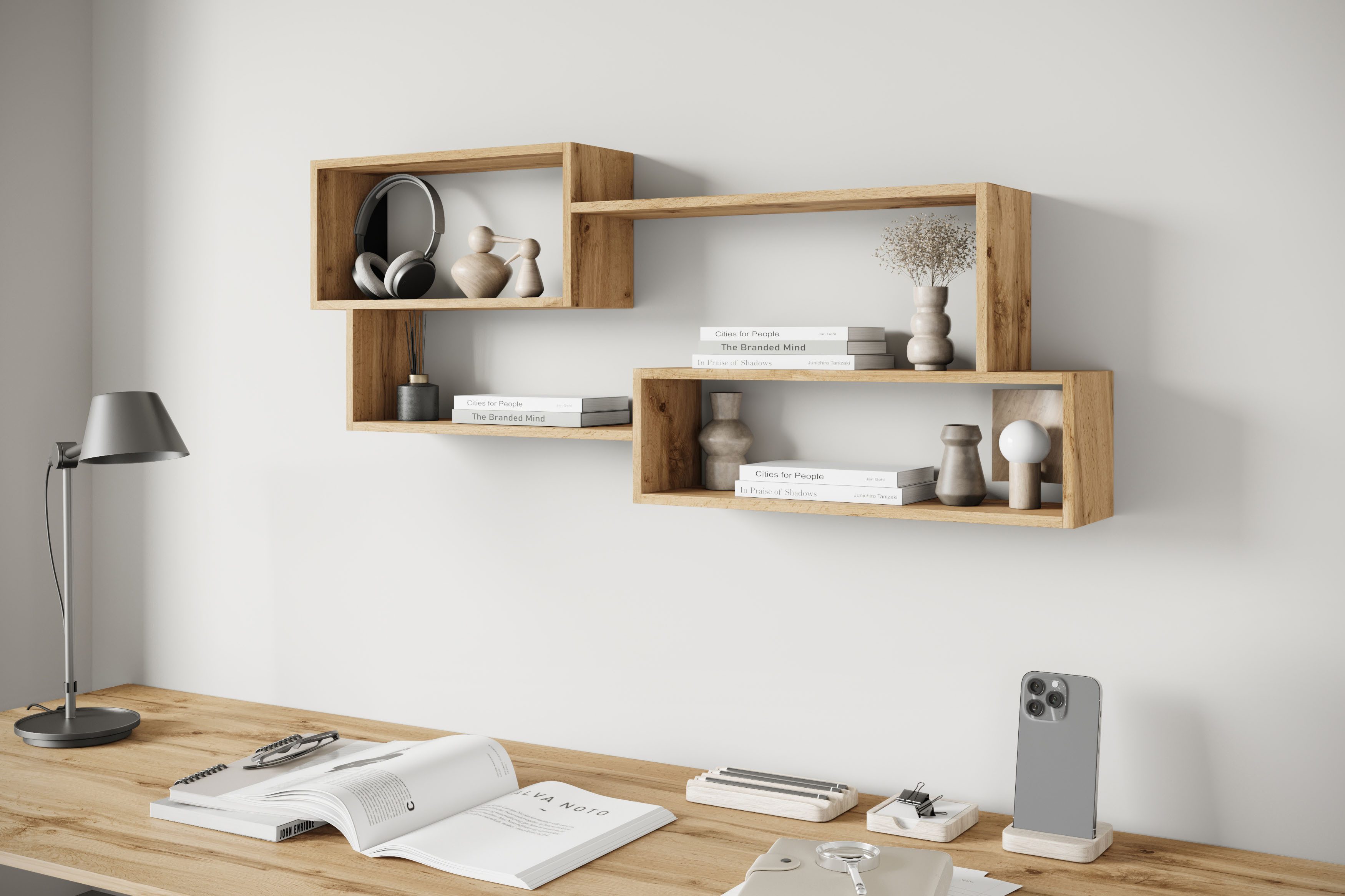 Home affaire Wandboard Wandregal Trio, 1-tlg., Ideal als Bücherregal, Dekoregal oder Ablage im Büro – Bild 3 von 5