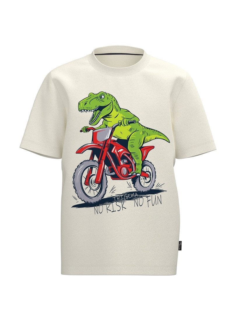 Trigema T-Shirt TRIGEMA T Shirt mit Dino Motiv "No Risk No Fun" (1-tlg)
