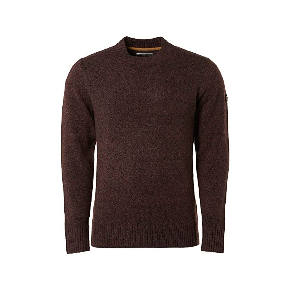 NO EXCESS V-Ausschnitt-Pullover braun passform textil (1-tlg)
