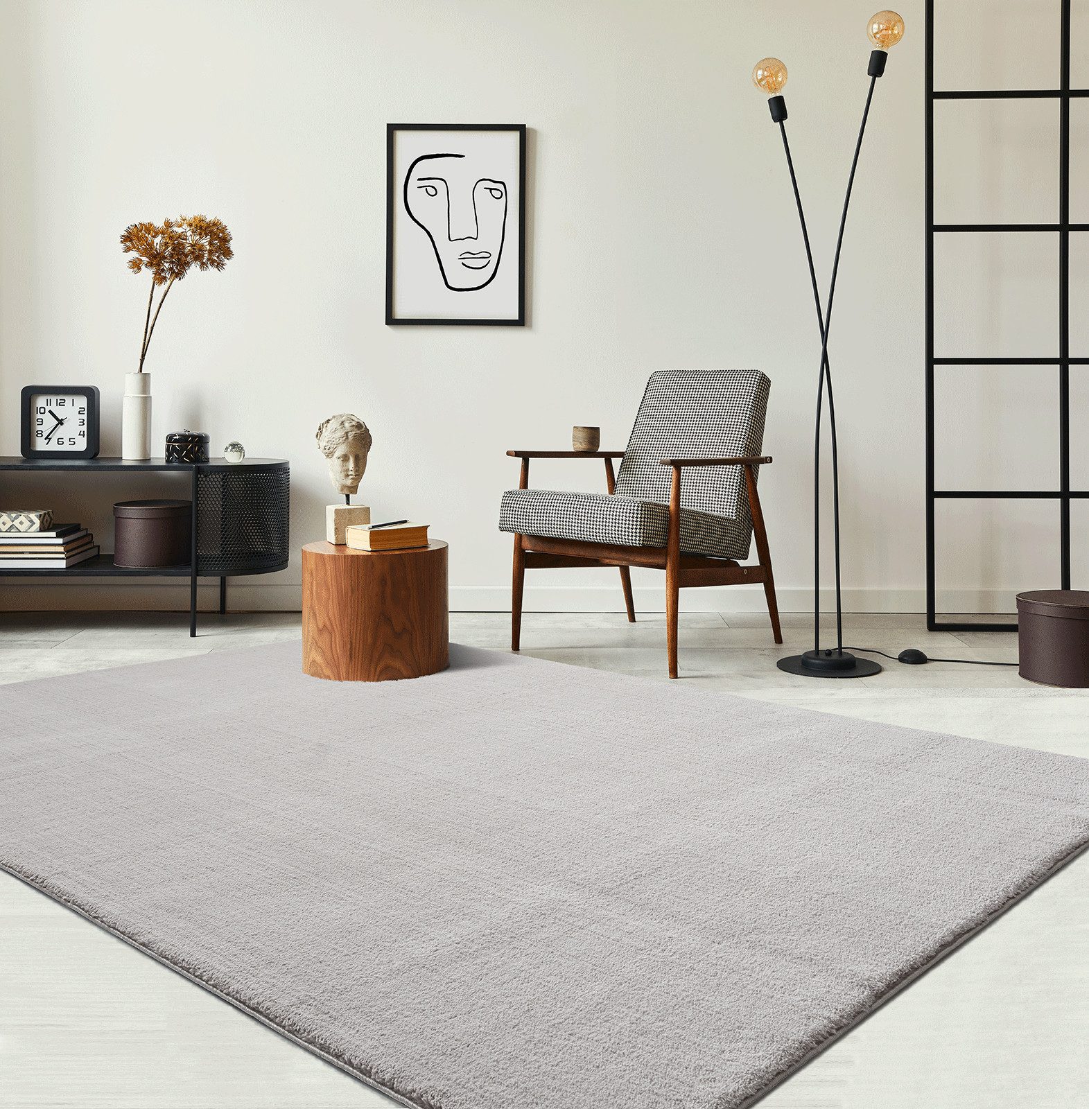 the carpet Teppich kuschelig & Super Soft, Anti-Rutsch Unterseite, rechteckig, Höhe: 16 mm, Waschbar bis 30 Grad, Felloptik, Wohnzimmer Teppich, Kundenliebling