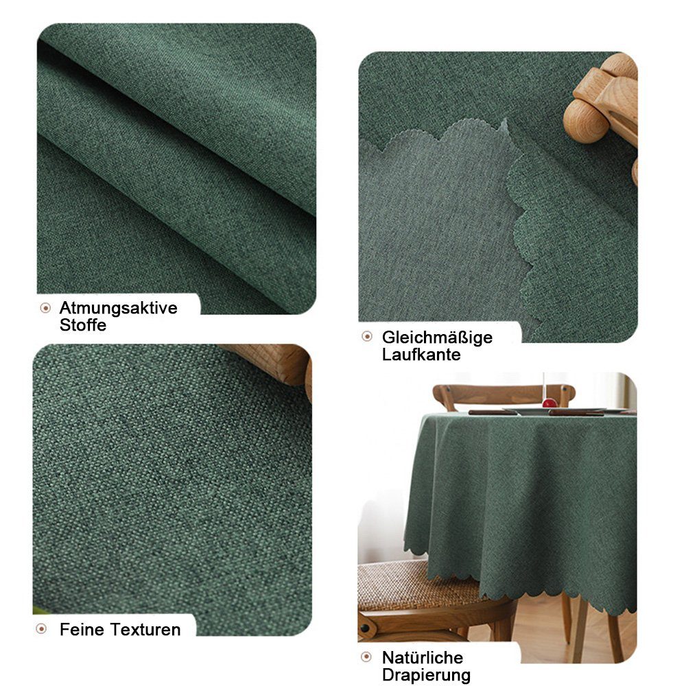 NUODWELL Tischdecke Fleckenbeständige runde Tischdecke, wasserdichte günstig online kaufen