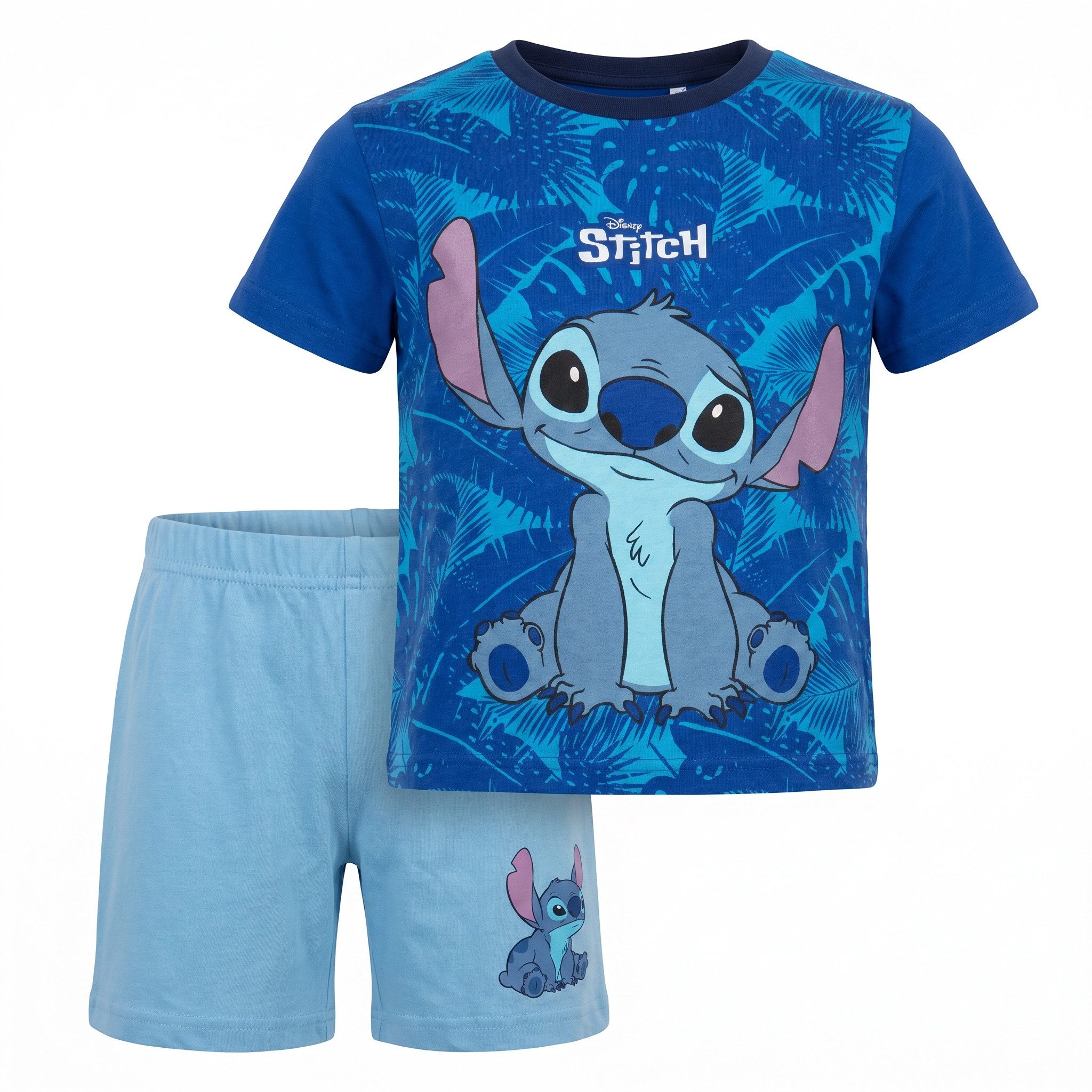 Print-Shirt Disney Stitch Jungen Kinder Sommerset Shorts plus T-Shirt