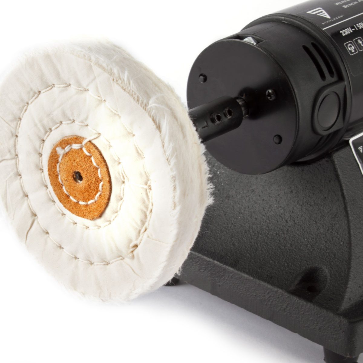 STAHLWERK Poliermaschine PM-480 ST Werkbank Poliermaschine, 1000 min. U/min, 7200 max. U/min, (Packung, 1 tlg), inkl. 2 Polerscheiben