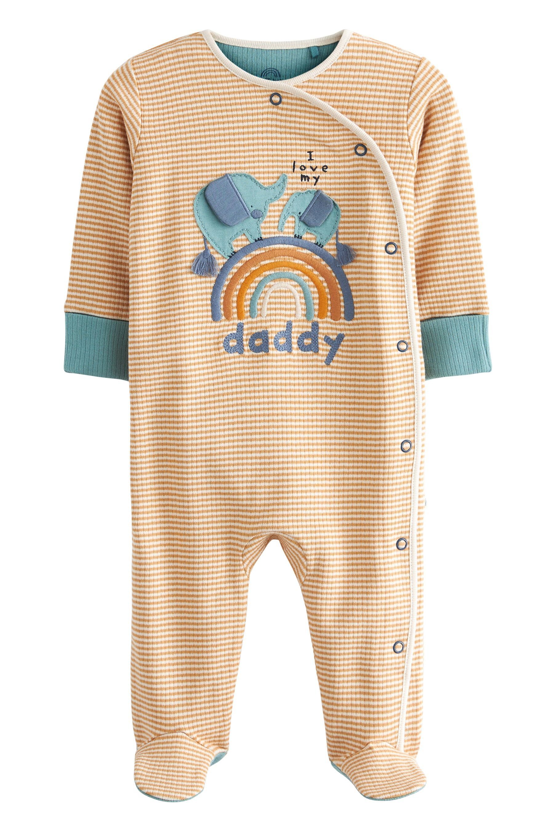 (1-tlg) und Next Baby-Schlafanzug Schlafoverall Fuß Figurenmotiv Blue/Neutral mit Daddy