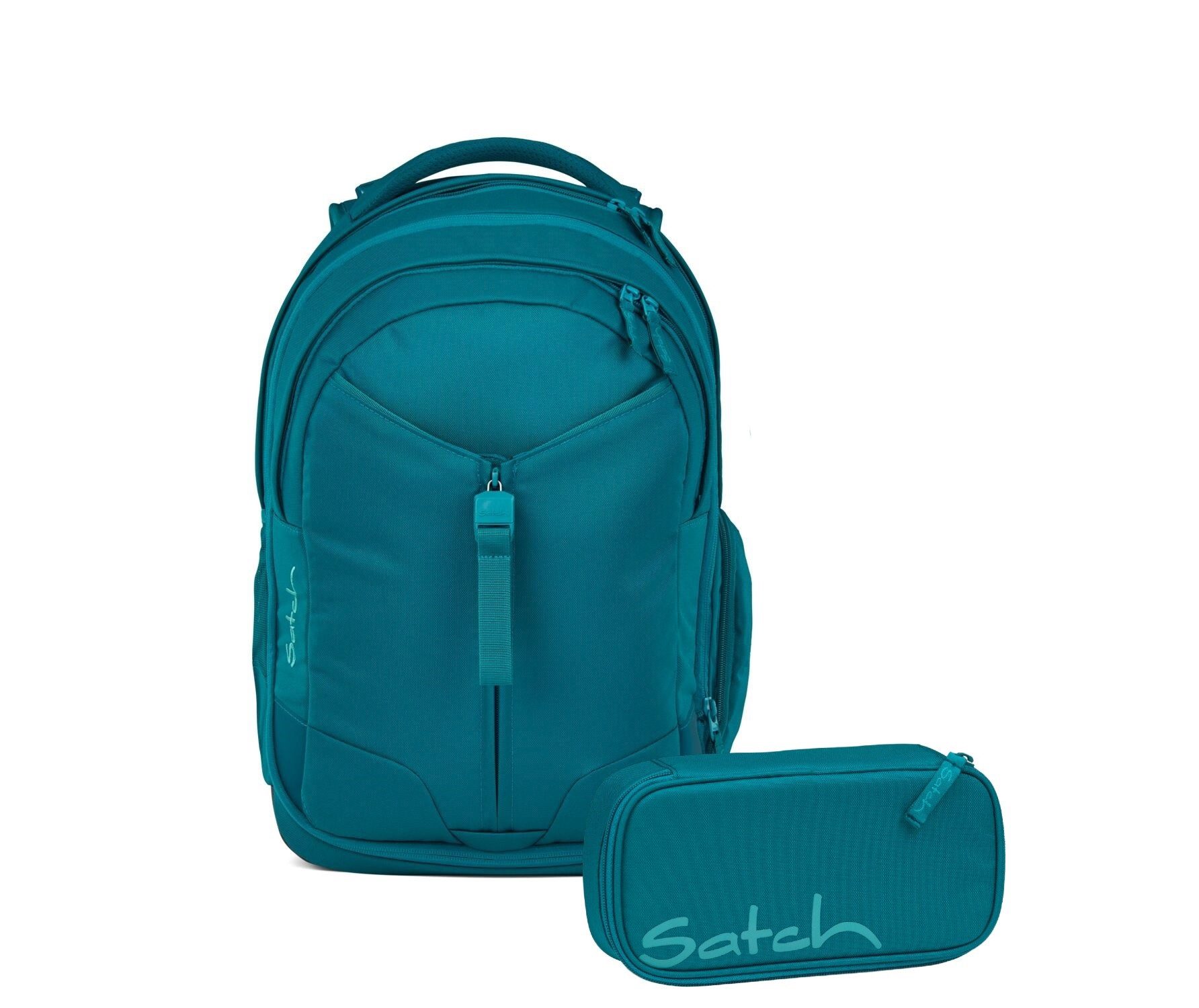 Satch Schulranzen Schulrucksack-Set MATCH Deep Petrol 2-teilig, Kollektion 2025 (2-teilig), Schulranzen, ergonomisch, 30 + 5 Liter